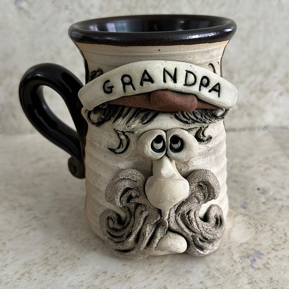 Bradford Pottery Face Mug Studio Signed Grandpa - Picture 1 of 7